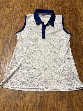 Adidas Women's Golf Sleeveless Tank White/Blue Size Small